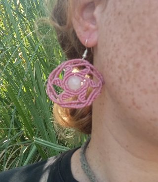 Pendientes cuarzo rosa
