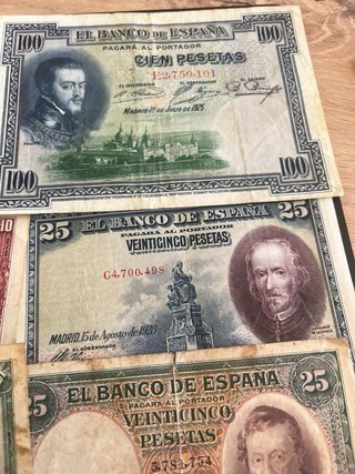 Lote 9 Billetes Españoles Antiguos