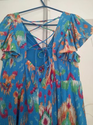 Vestido largo estampado multicolor