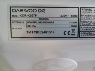 Microondas Daewoo Blanco