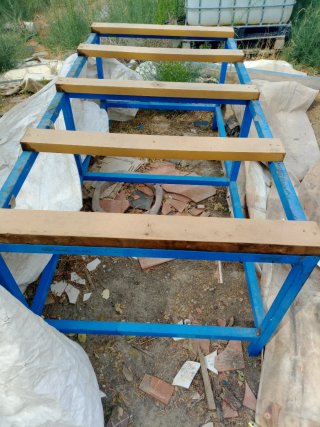 Mesa de hierro y madera ? Largo 2x1ancho muy dura