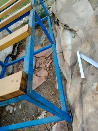 Mesa de hierro y madera ? Largo 2x1ancho muy dura