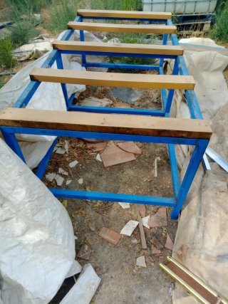 Mesa de hierro y madera ? Largo 2x1ancho muy dura