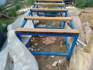 Mesa de hierro y madera ? Largo 2x1ancho muy dura