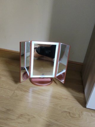 Espejo Tocador con Luz Rosa