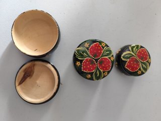 Joyeros madera pintados a mano fresas