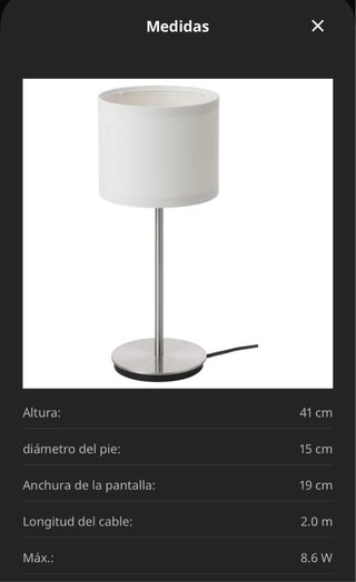 Lámpara de mesa Ikea Skaftet