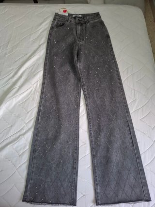 Pantalones Marivy grises anchos talla 36