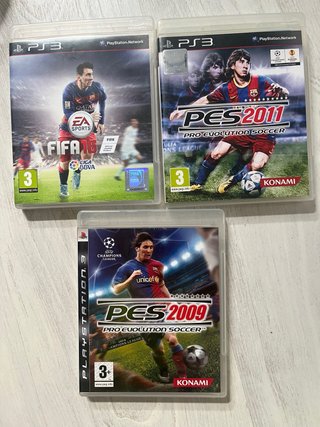 Lote 3 Juegos PS3: FIFA 16, PES 2011, PES 2009