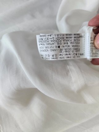 Vestido blanco con encaje lino viscosa Zara