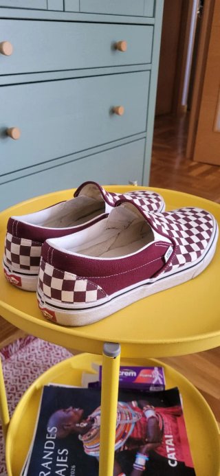 Vans Slip-On Cuadros Granate Talla 46