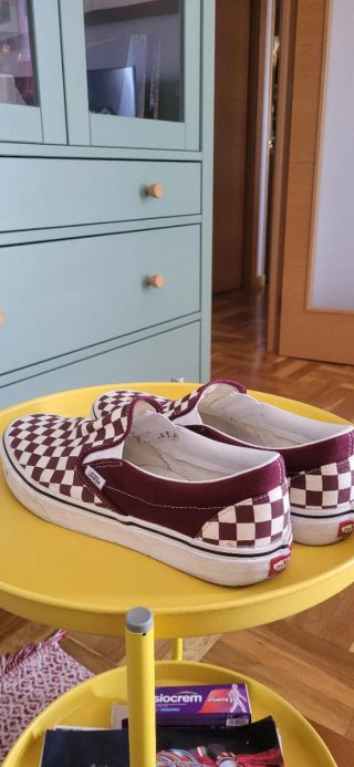 Vans Slip-On Cuadros Granate Talla 46