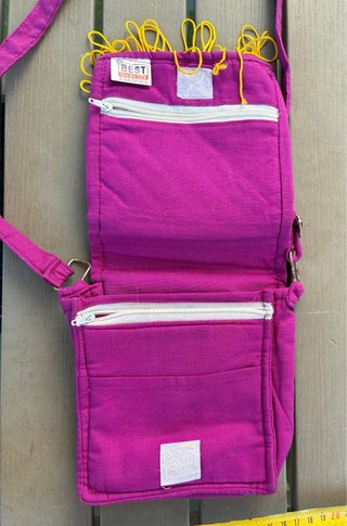 Borsa Tracolla Etnica Viola Ricamata