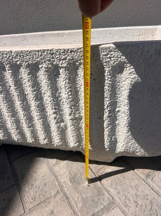Maceta Rectangular Piedra Blanca