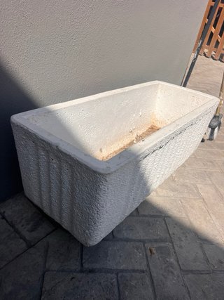 Maceta Rectangular Piedra Blanca