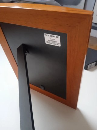 Marco de plata de ley y madera lacada Cambau