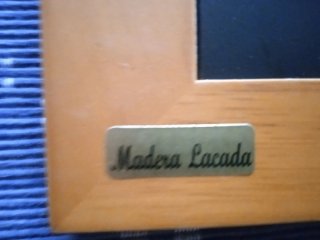 Marco de plata de ley y madera lacada Cambau