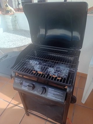 Barbacoa de gas negra