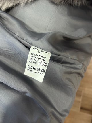 Chaleco pelo sintético gris talla L-XL