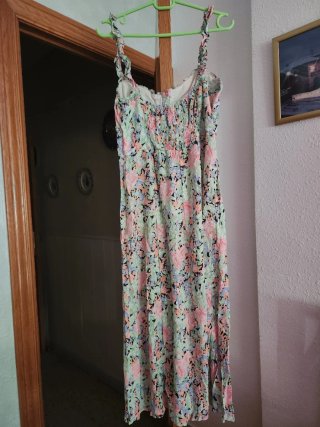 Vestido Zara floral verde M