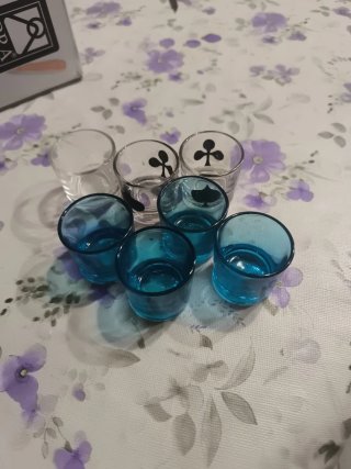 Set 6 Vasos Chupito Cristal Azul