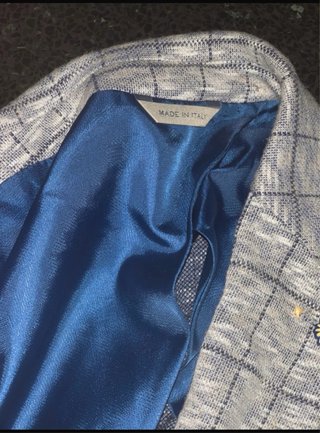 Giacca uomo casual grigia blu bianche