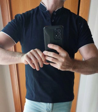 Polo cuello mao azul Talla M