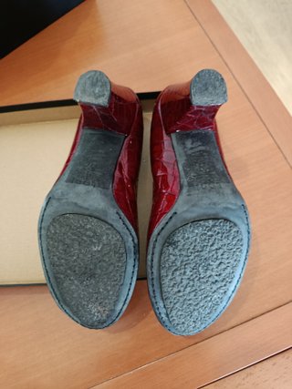 Zapatos Lodi Talla 37 Tacón Granate Cocodrilo
