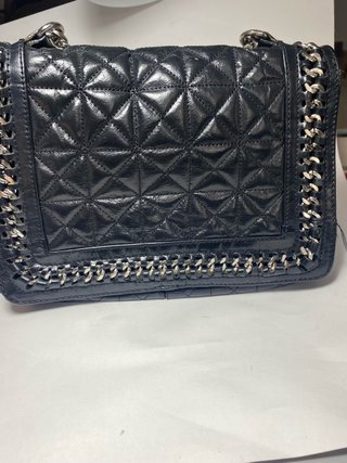 Bolso Piel Zara Negro Acolchado Cadena