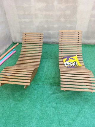 Butacas de madera para piscina o jardín
