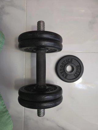 Pesas de gimnasio con discos
