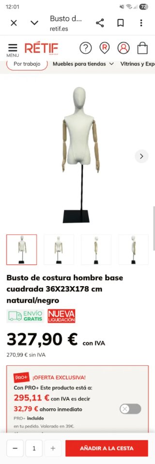 Maniquí Hombre Medio Busto Beige/Marrón