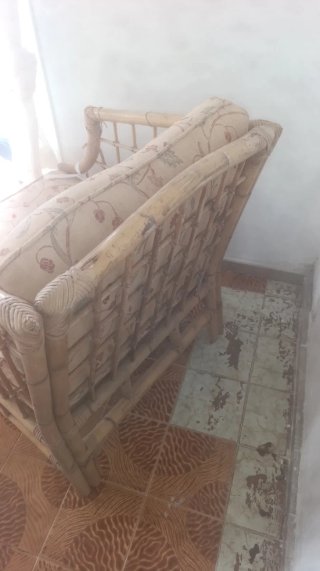 Sofá de bambú 3 piezas