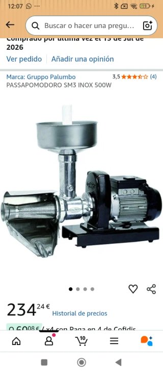 Triturador de tomates industrial INOX 500W