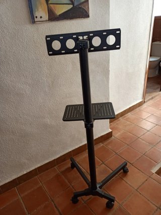 Soporte TV regulable con ruedas.