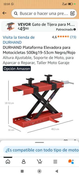 Elevador Plataforma Moto 500kg DURHAND