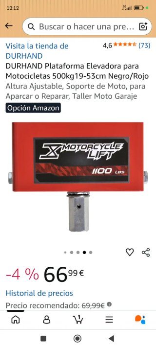 Elevador Plataforma Moto 500kg DURHAND