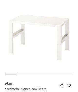 Mesa escritorio Ikea blanca con tres alturas