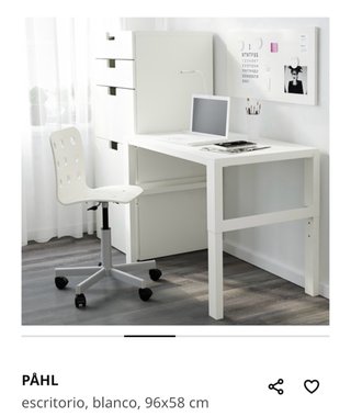 Mesa escritorio Ikea blanca con tres alturas
