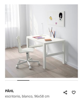 Mesa escritorio Ikea blanca con tres alturas