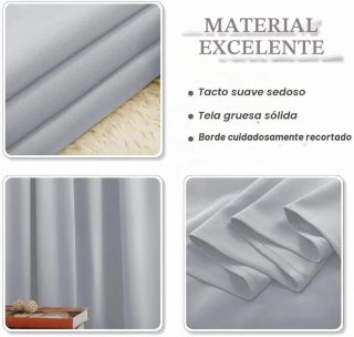Cortina Opaca Térmica Gris claro 245x300 RIEL