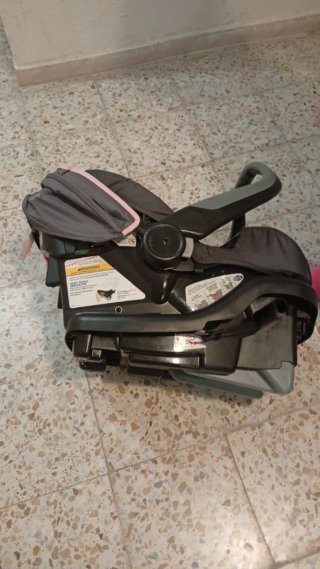 Carrito bebé + silla coche gris/ros