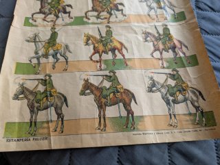 Lote 2 Láminas Antiguas Soldados Ejército Español
