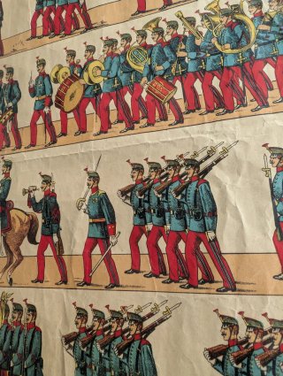 Lote 2 Láminas Antiguas Soldados Ejército Español