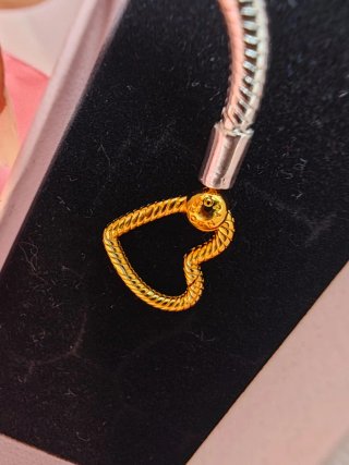 Pulsera Pandora Corazón Dorado y Plateado