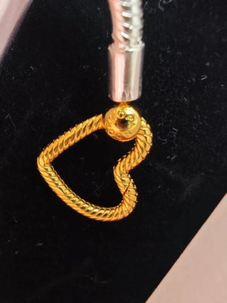 Pulsera Pandora Corazón Dorado y Plateado