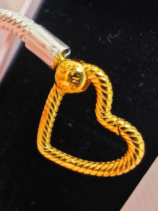 Pulsera Pandora Corazón Dorado y Plateado