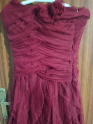Vestido fiesta rojo vino