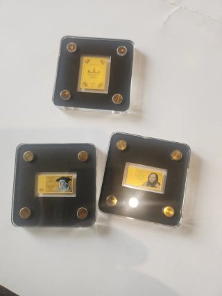 3 Láminas Oro Certificadas Deutsche Mark