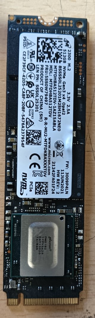 SSD Micron 512GB M.2 NVMe Gen3 x4